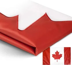 3x5Fts Premium Waterproof Heavy Duty Nylon Embroidered Canadian 4 rows of stitches Flag Embroidery