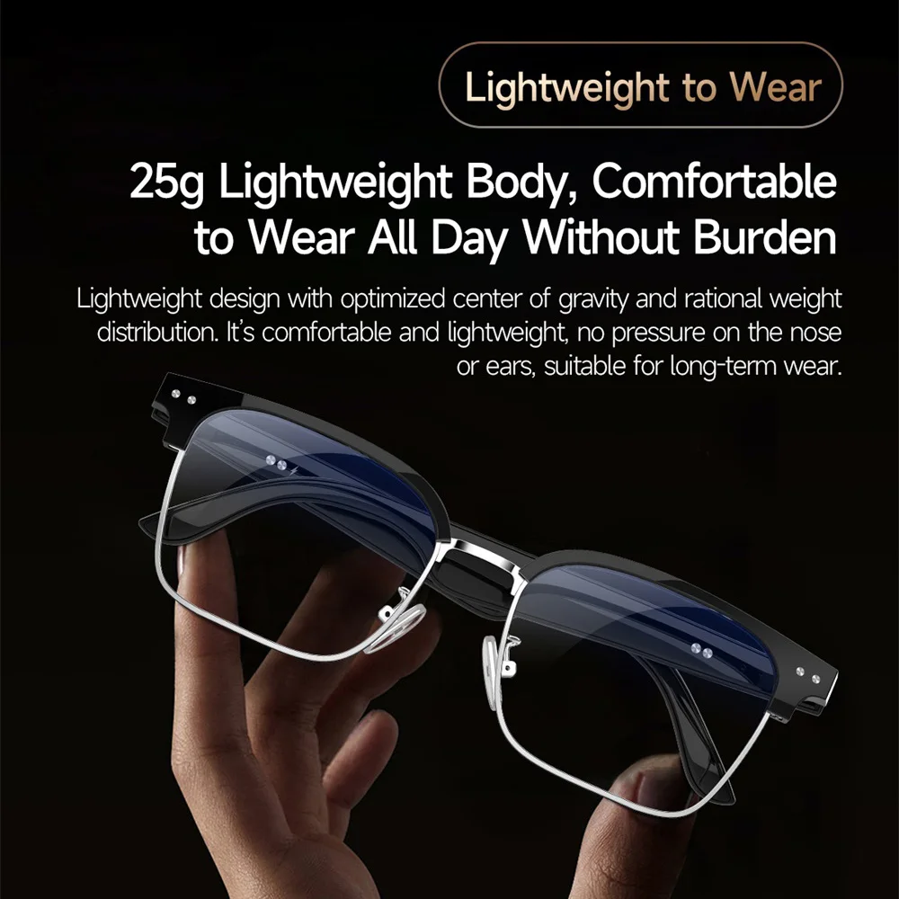 الرجال النساء AI بلوتوث مكالمة صوتية نظارات ذكية الحوار الذكي ترجمة الفيديو مساعد صوتي نظارات شمسية مقاومة للماء #6