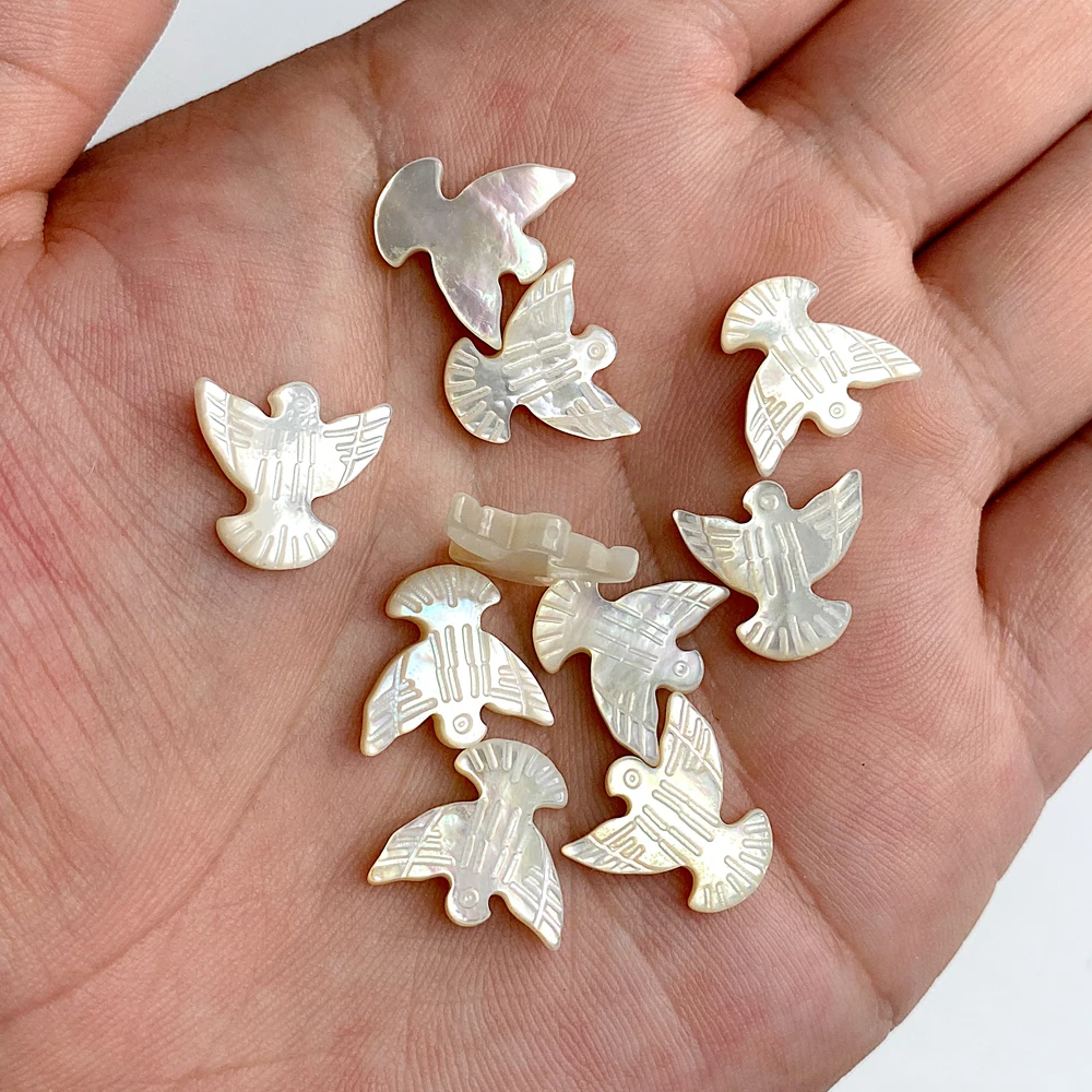 Natural Shell Pendant Mother Of Pearl Boy Girl Peace Dove Shape Pendant Charms Jewelry Making DIY Necklaces Earrings Accessories