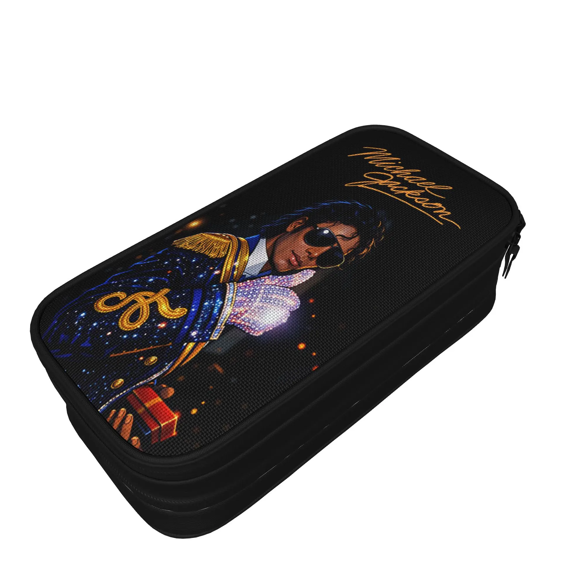 Michael Jackson Pencil Case School Pencil Cases Double Layer Girls Boys Aesthetic Large Capacity Pencil Box Stationery Organizer