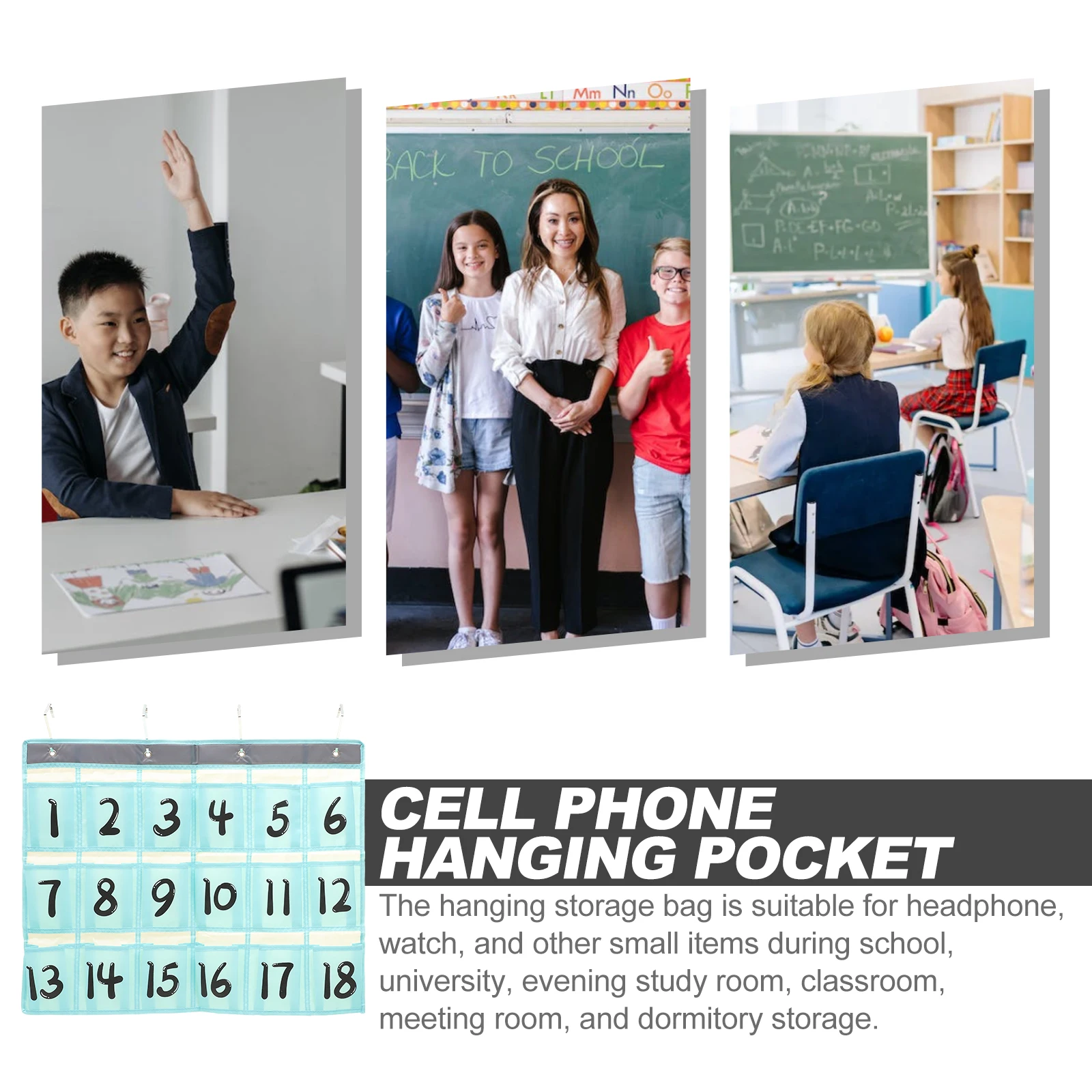 

Wall Hanging Storage Bag 12.5X7.8In For Door Wall Mount Organizer Pouch Dorm Classroom Office Use Over Door Storage Bag