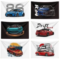 90x150cm 3X5FT JDM Car Flag Polyester Printed Car Banner For Decor