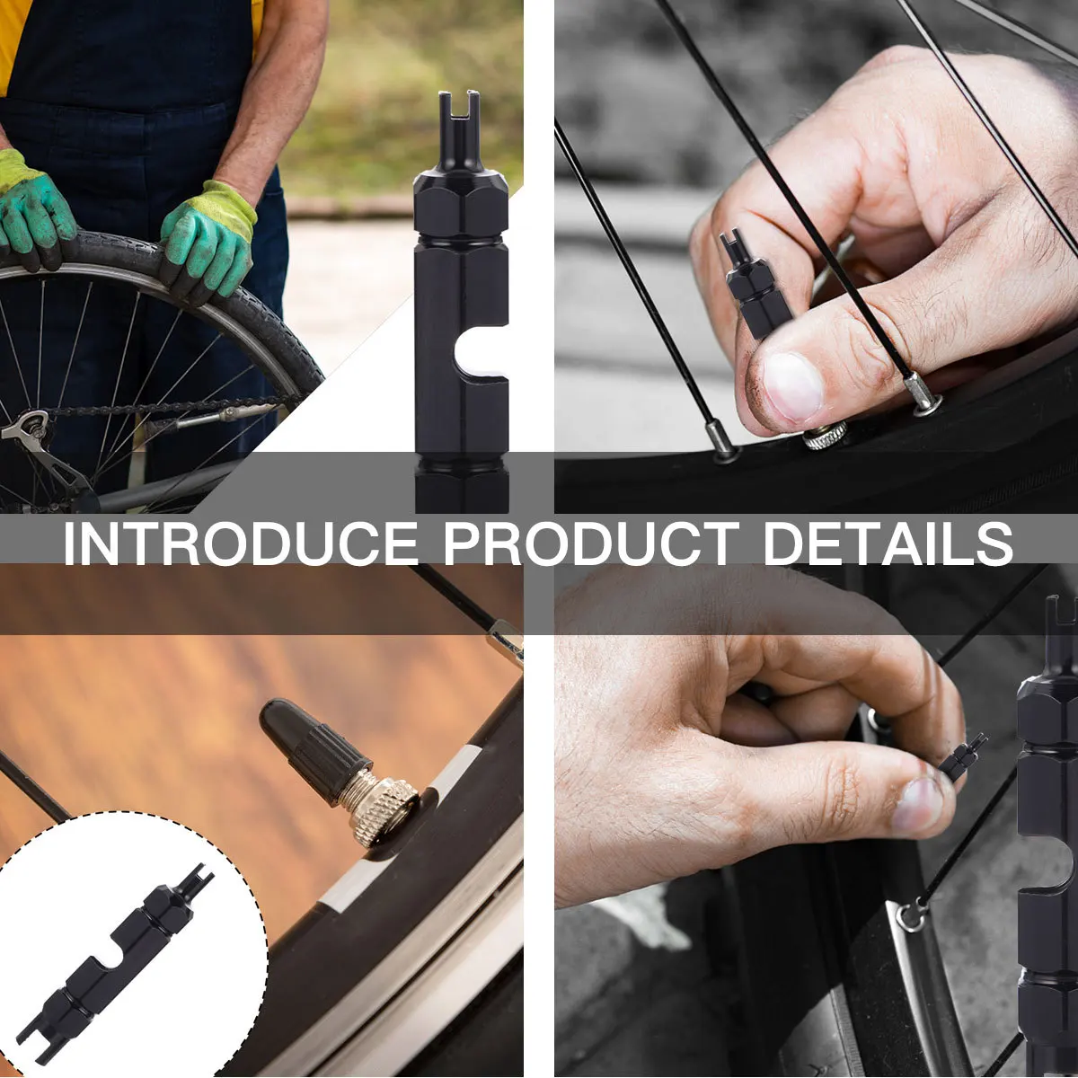 

Black Bike Valve Core Tool Durable Wear Resistant Tire Core Remover Portable for Bike Car Tires Tire Removal Tool