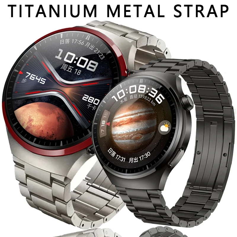 

22mm Titanium Strap For Huawei Watch 4 4PRO Ultimate GT 2/2e 3pro 46mm Luxury Band For Samsung Gear S3 45mm Mens Metal Bracelet