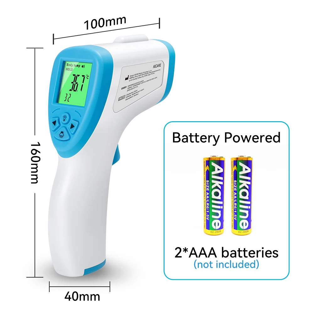 Aicare Digitales Thermometer, elektronisches, berührungsloses medizinisches Infrarot-Thermometer für Babys und Erwachsene, medizinisches Körperthermometer, Heimfiebermonitor – Detail 14