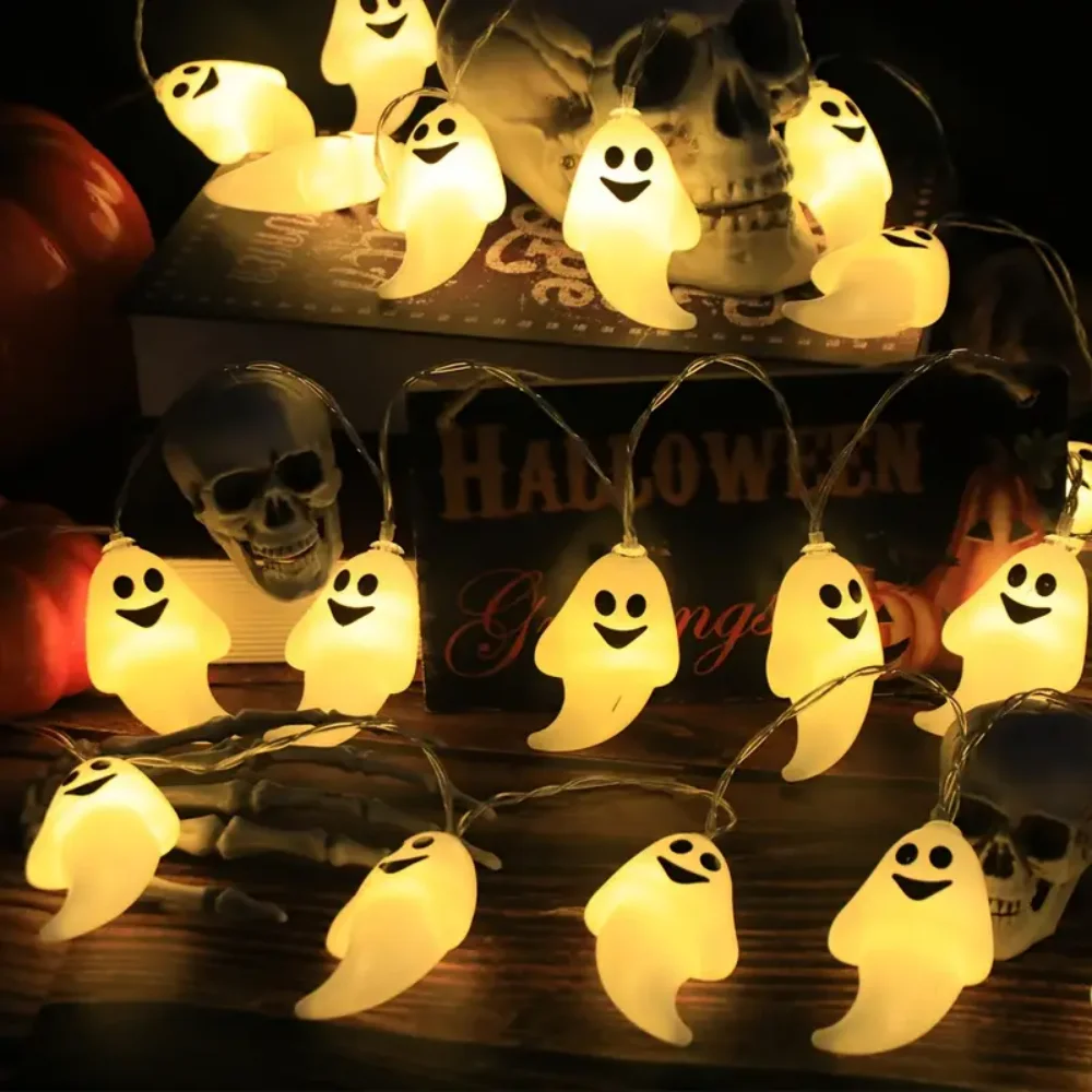 1PC1.5M10LED/3M20LED Battery box ghost light string(without battery),suitable for Halloween,autumn harvest,party decoration