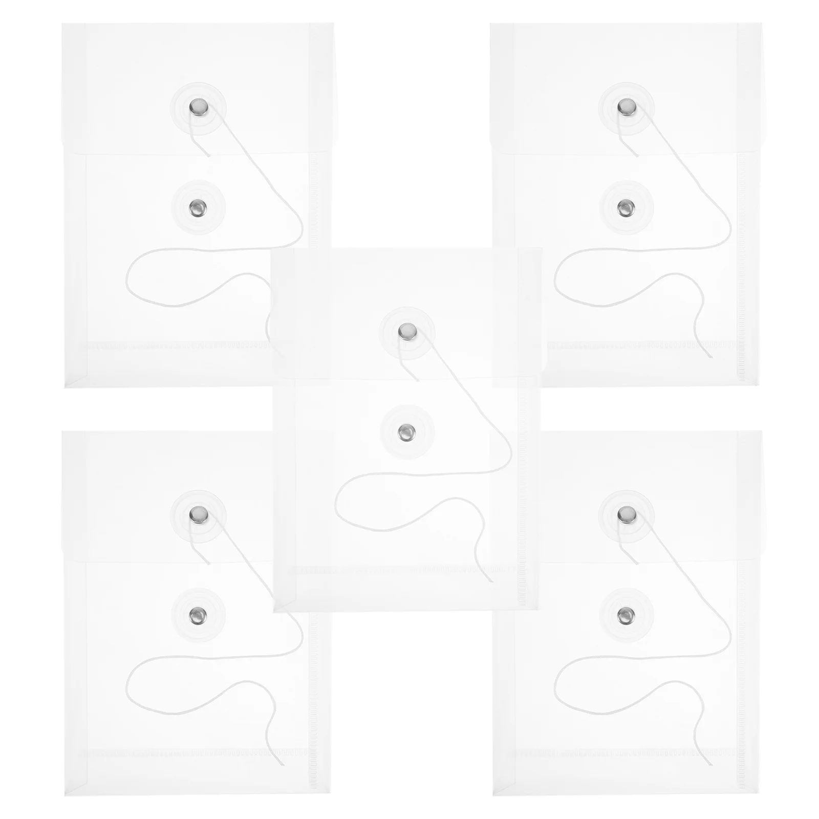 5Pcs Transparent File Pockets Multifunctional Binder Folders for Office Use A6 Size PP Material File Pocket Documents Envelopes