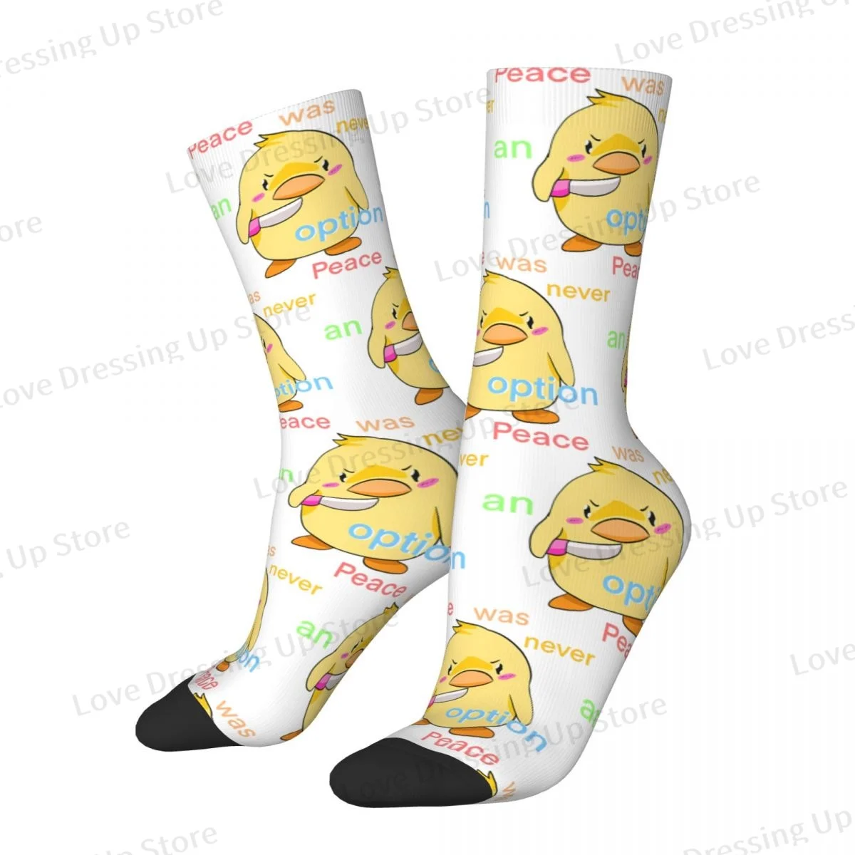 Duck With Knife Men Women Socks Cycling Novelty Suitable for all seasons Stockings Gift