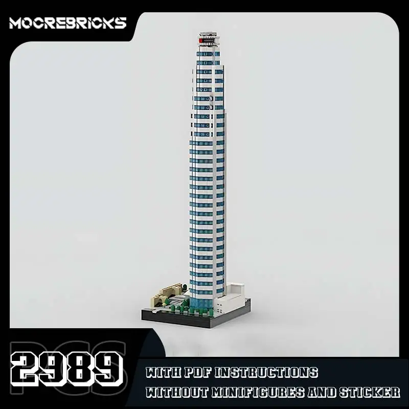 Hot Selling Street View Bank Tower Model Building Block MOC City Architecture Technology Bricks DIY Assembling Puzzle Toys