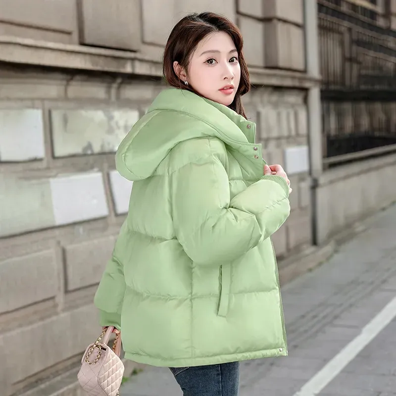 Down Cotton-padded Women\'s Winter 2025 New Female Student Short Coat Korean Version Of Loose Jacket Padded Bread Parkas Overcoat