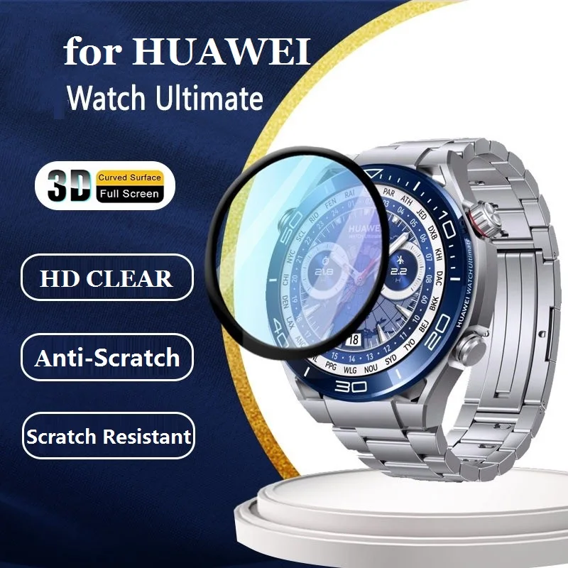 100PCS 3D Soft Screen Protector for Huawei Watch Ultimate Smartwatch Full Cover HD Clear Scratch Resistant Protective Film