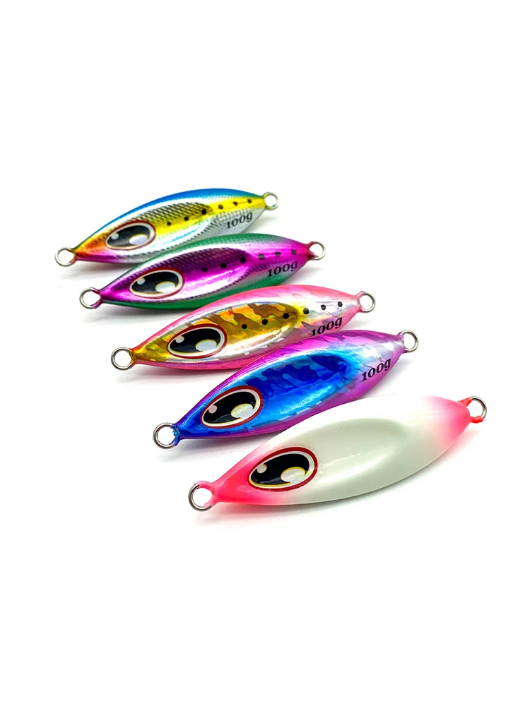 AS Slow Metal Jigging Lure Glow 40g60g80g100g Shore Cast Jig Falling Jigs Saltwater Fishing Pitch Pesca Angler Hard Bait Tackle