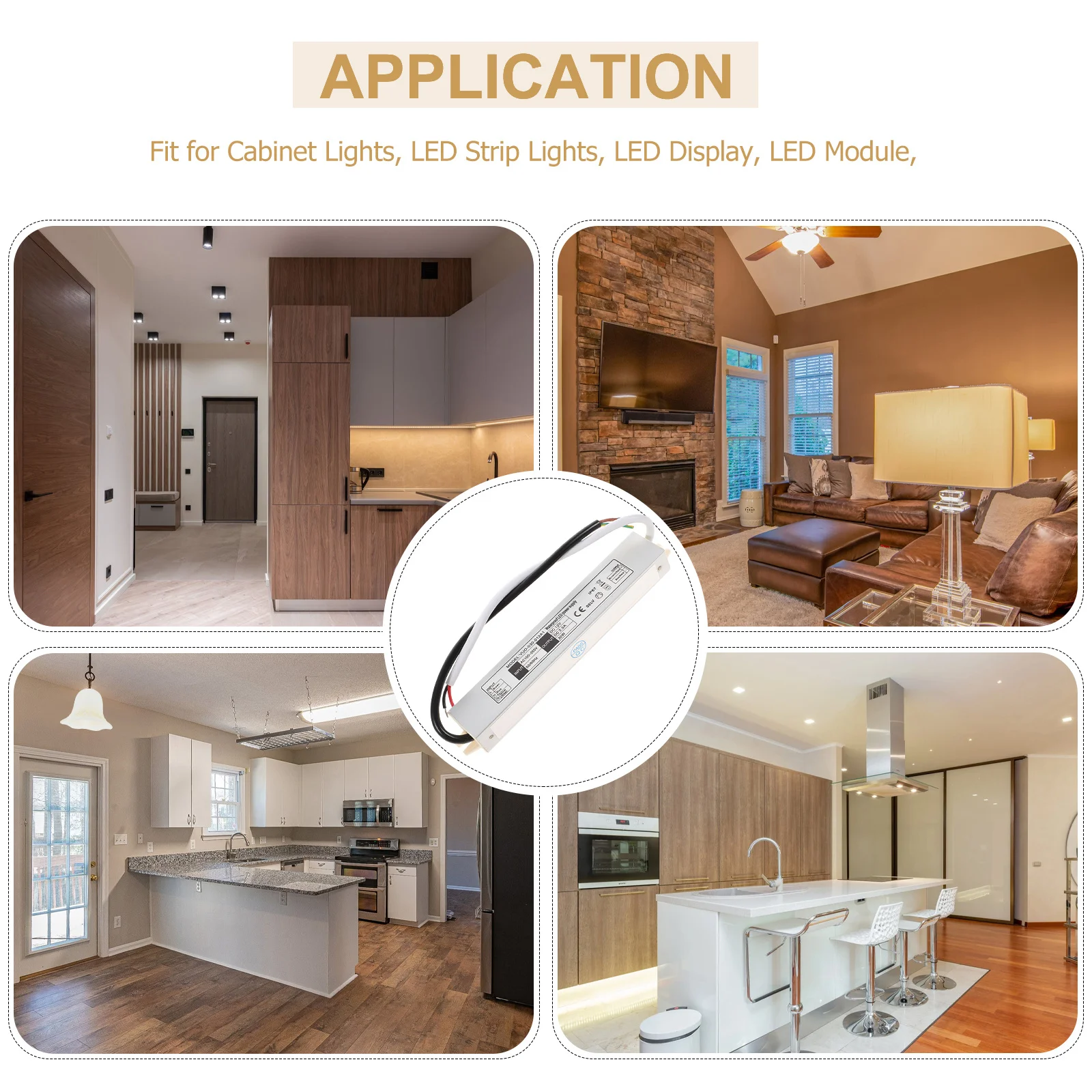 

30W LED Driver 100V-265V Dc Converter Power Supply Flicker Free Overload Protection LED Light Adapter 120vac to 12V Dc Converter