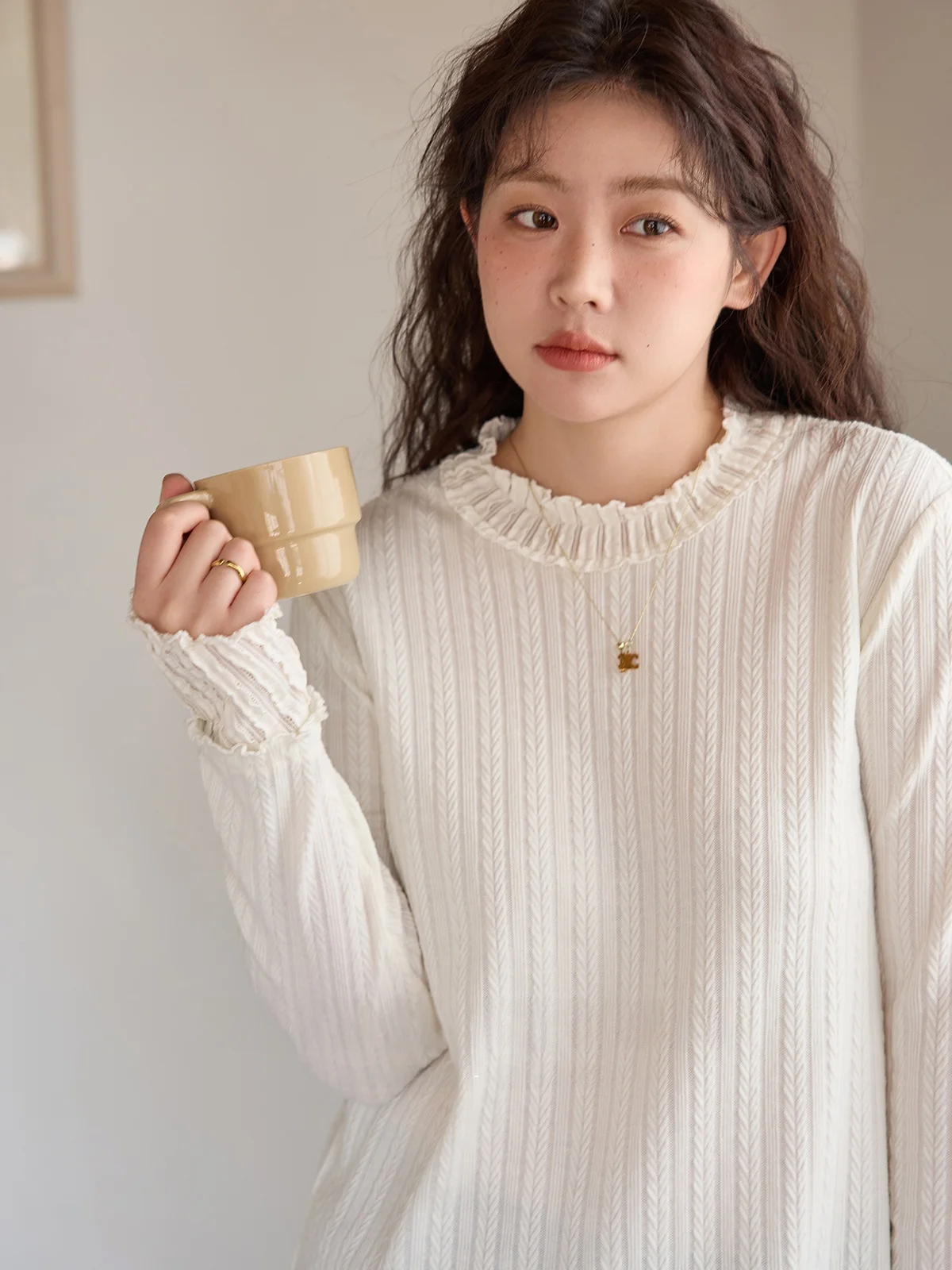 

Женская трикотажная кружевная лоскутная футболка большого размера с базовым воротником, длинный све, приятный для кожи топ, повседневная цветная осенняя футболка