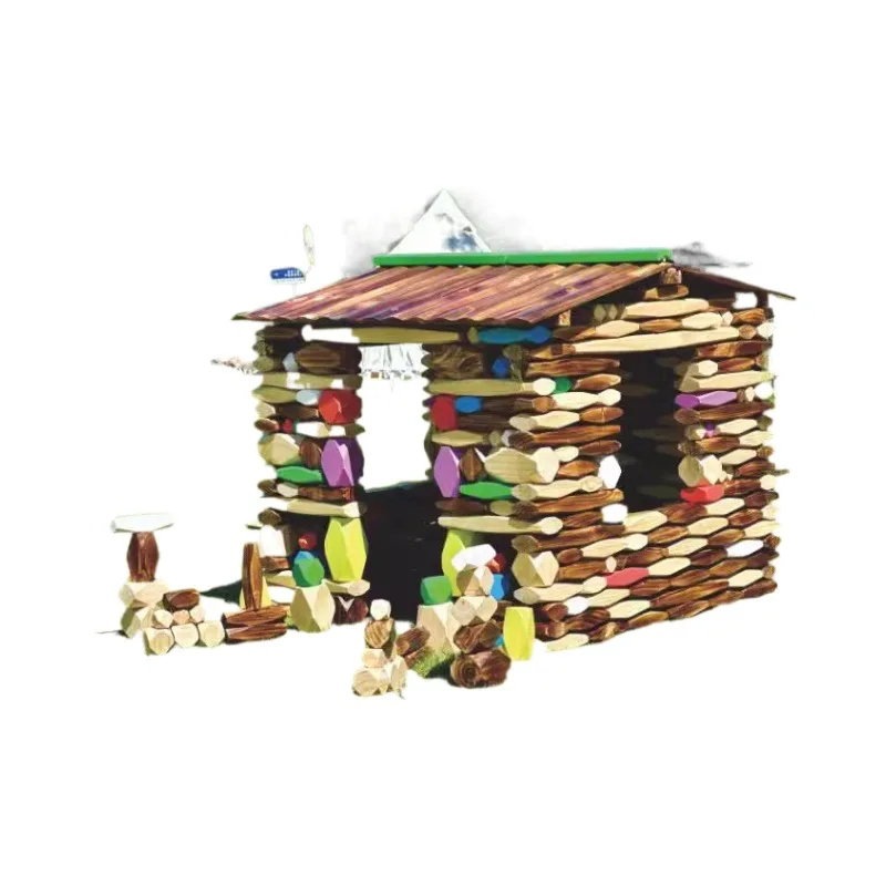 

Outdoor color stone building block. Wooden building block