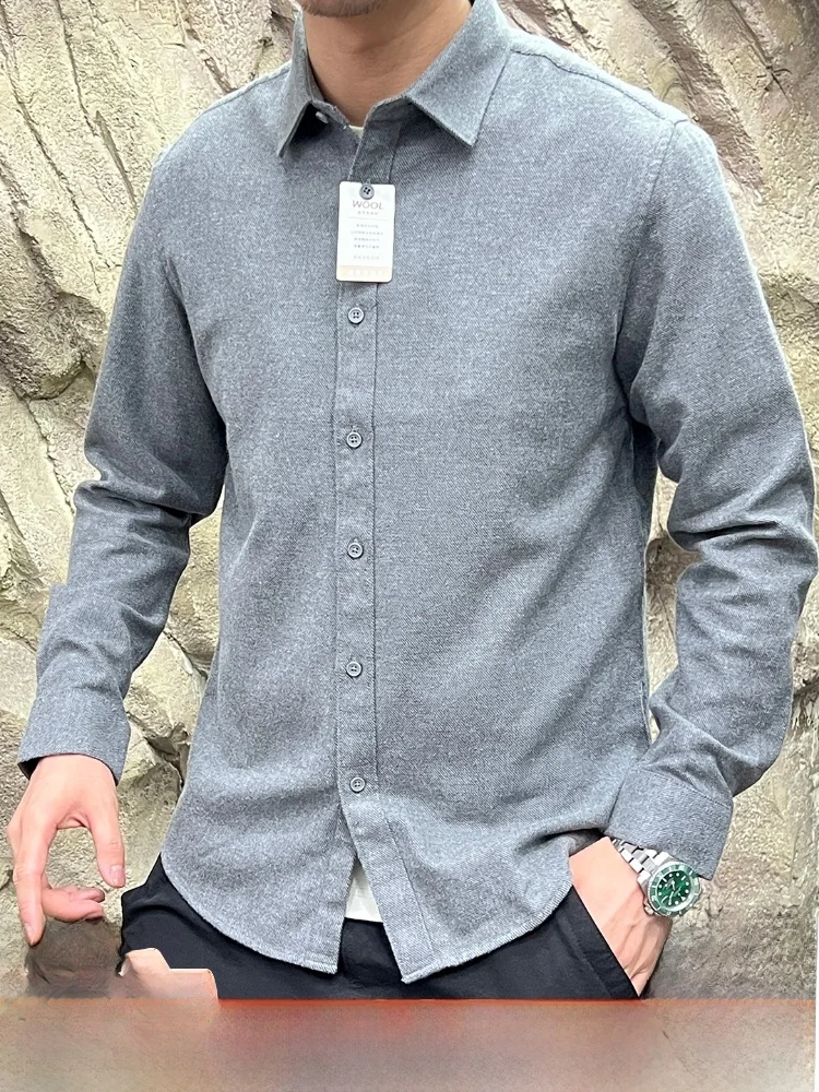 

Шерстяная смесь премиум-класса Long Sve Busin, повседневная мужская мягкая удобная осенняя новинка, подставка с водной подошвой, хлопковая...