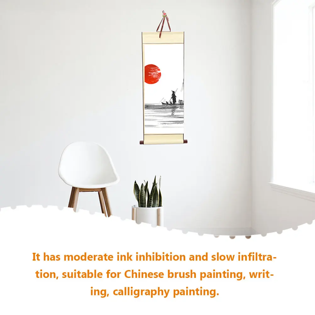 2Pcs Multi-Function Blank Scroll Chinese Painting Paper Calligraphy Scroll for Brush Art Watercolor Drawing Wall Hanging Retro