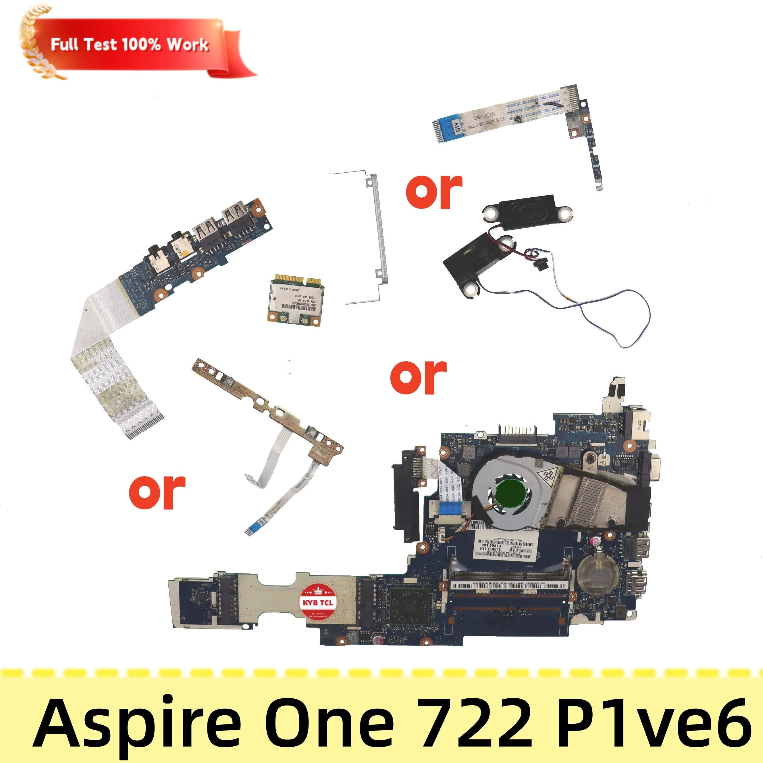 LS-7071P LS-7075P LS-7074P LS-7076P PK23000G900 DC30100FI00 T77H194.10 Placa-mãe para laptop Acer Aspire One 722 P1ve6, placa de