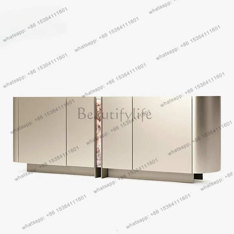 Italian Minimalism Living Room Cabinet Luxury Villa Courtyard Entrance Cabinet High-end Solid Wood Furniture Szafki Salonu FYLC