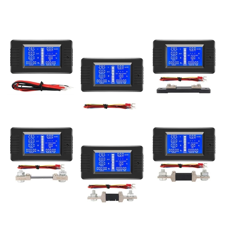 

ipiip Capacity LCD Voltmeter Electric Quantity Coulomb Counter Meter