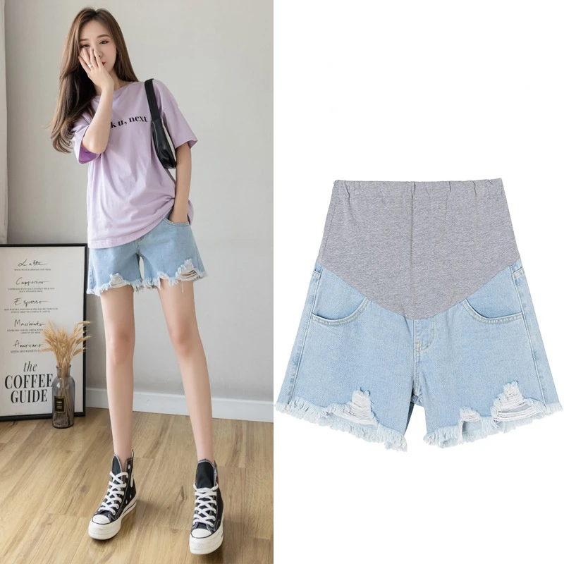 

Korean Style Summer Cotton Maternity Belly Short Pants Pregnant Women Short Trousers Adjustable Belly Fashion Pants Clothes