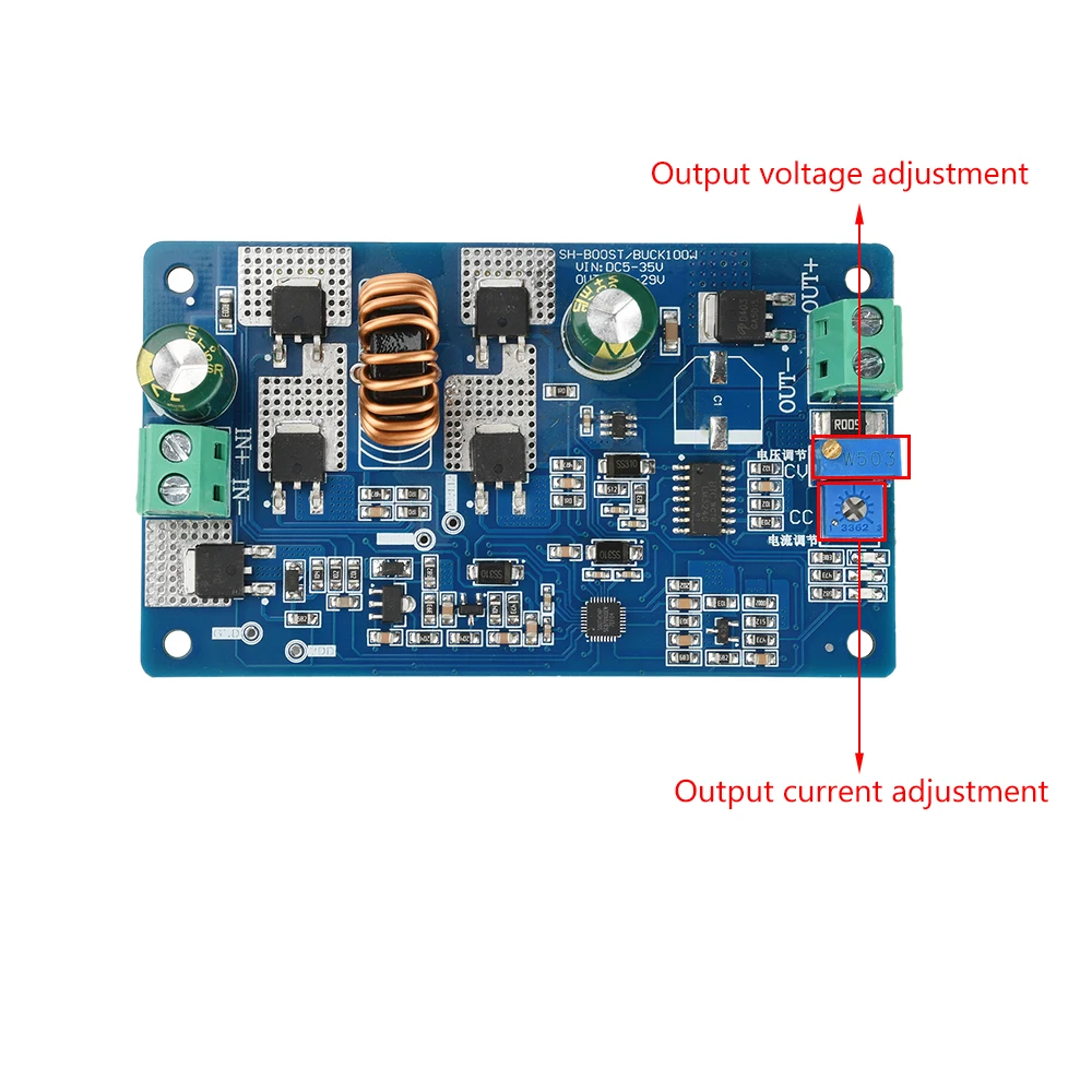 DC-DC دفعة محول 10A خطوة أعلى/أسفل محول DC5-35V إلى 2.5-30 فولت دفعة/باك الجهد وحدة منظم الجهد LED نموذج مشغل
