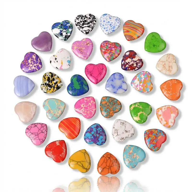 New 10PCS 20MM Heart Shape Stone Crystal Amethyst Love Healing Stones Irregular Mineral Gravel Specimen For Home Garden Decor