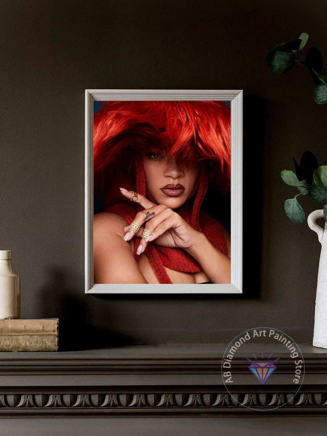 ريهانا المغني الماس طقم الطلاء 5D DIY الماس التطريز عبر غرزة اليدوية الفن هدية الحرف ديكور المنزل هدية #2