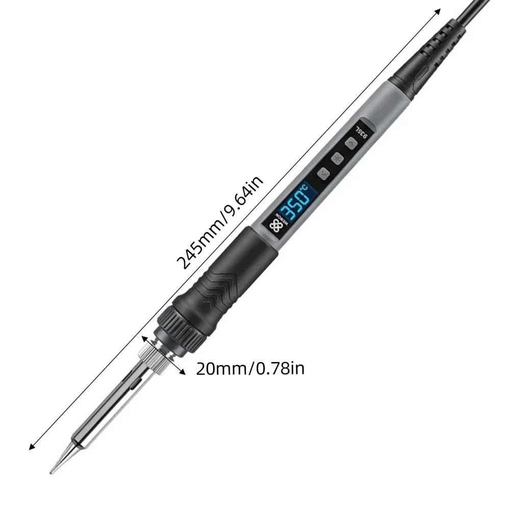 LCD Digital Soldering Iron Adjustable Temperature Portable 20S Fast Heat Ceramic Heating Core 180‑500℃ ℃℉ Switch Soldering Tool