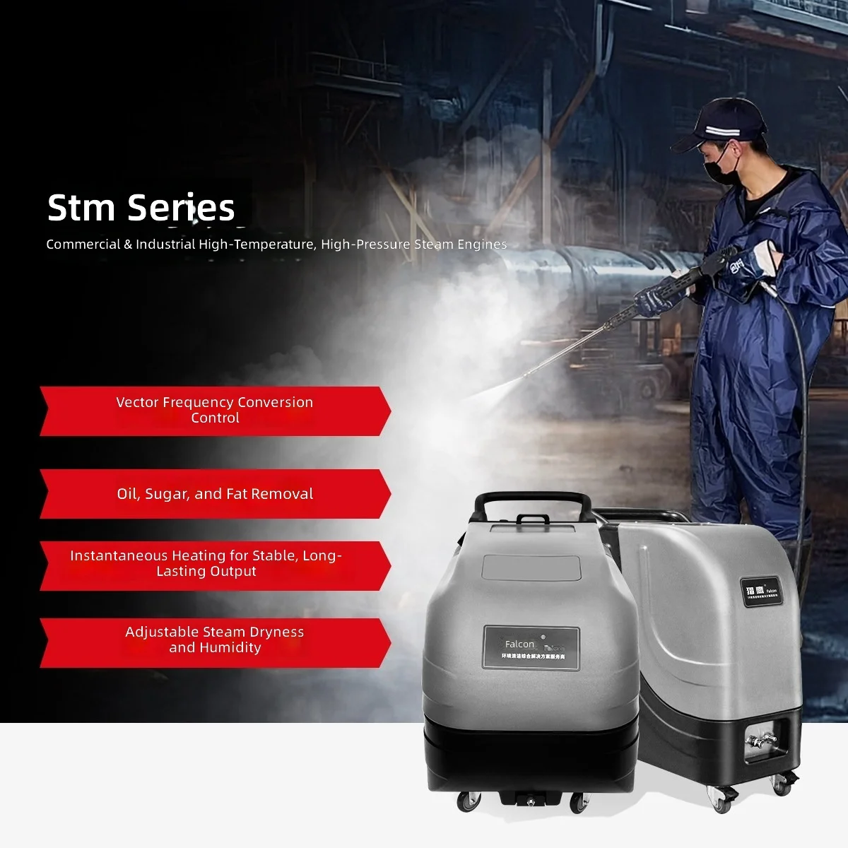 High Temperature, High Pressure Steam Cleaner, Industrial Grade, Powerful Machinery, Equipment Components