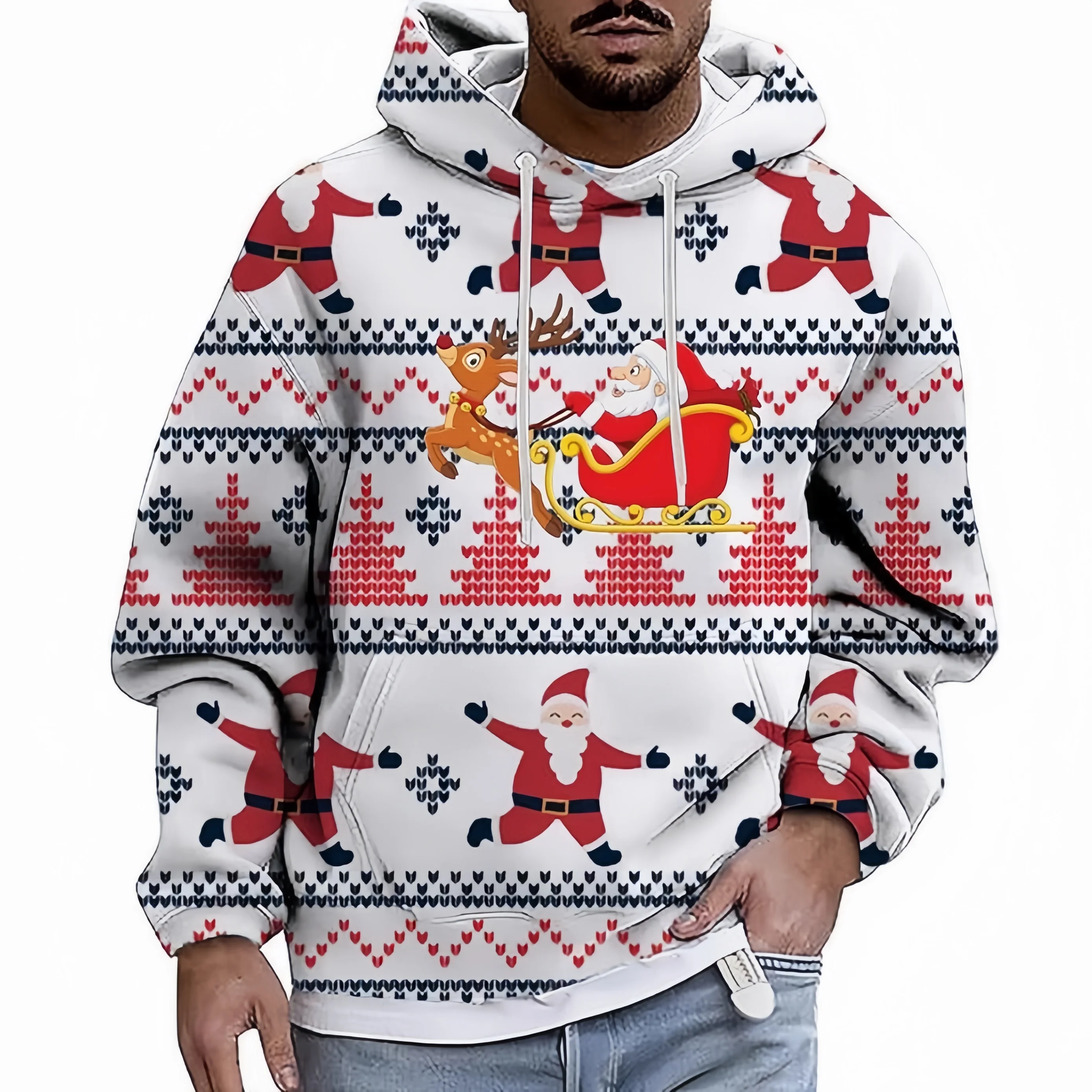 

Funny Santa Claus Graphic 3D Printed Hoodie For Men Christmas Theme Clothes For Men Autumn And Winter Casual Oversize Sweatshirt