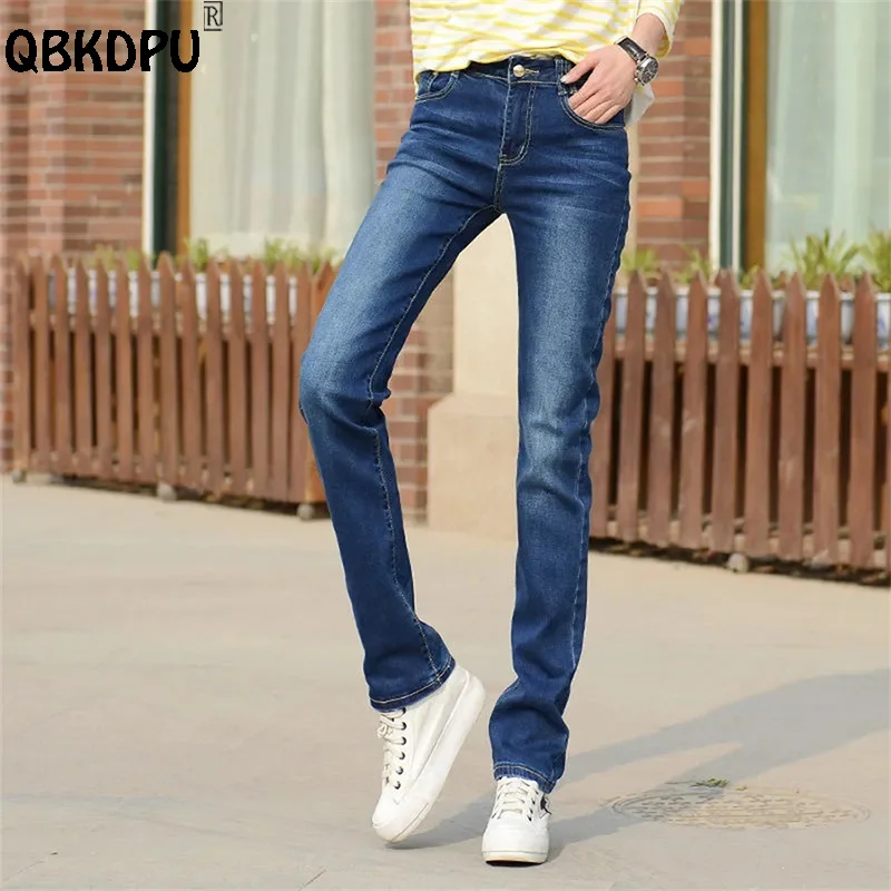 Mid Waist Wash Women's Jeans Casual Straight Vaqueros Large Size 25-34 Baggy Denim Pants 2023 Streetwear Blue Spring Pantalones