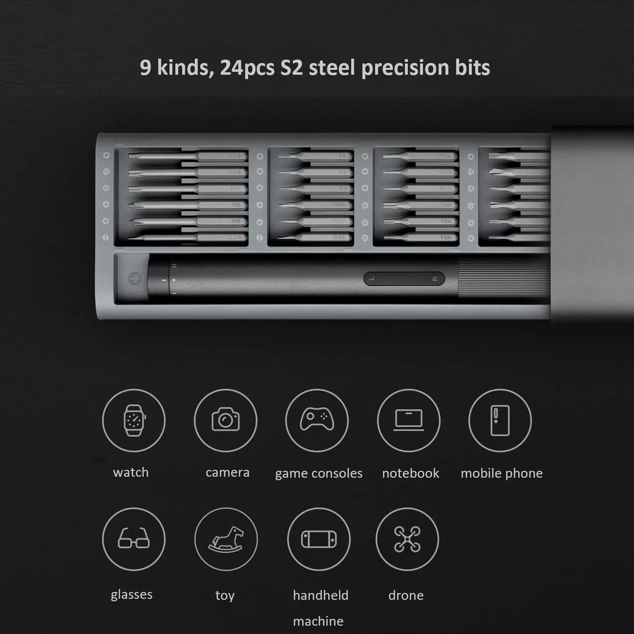 Xiaomi Mijia Electric Precision Screwdriver Magnetic Kit with 24 PCS Screw Heads Power Tools Sets for Smart Home PC Phone Repair