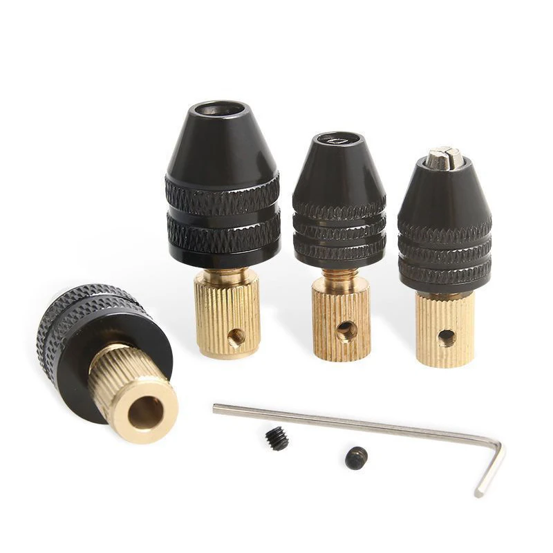 Mini Keyless Drill Chuck 0.3-3.4mm Universal Micro Drill Bit Holder Brass Shaft Connector Adapter For DIY Electric Grinder