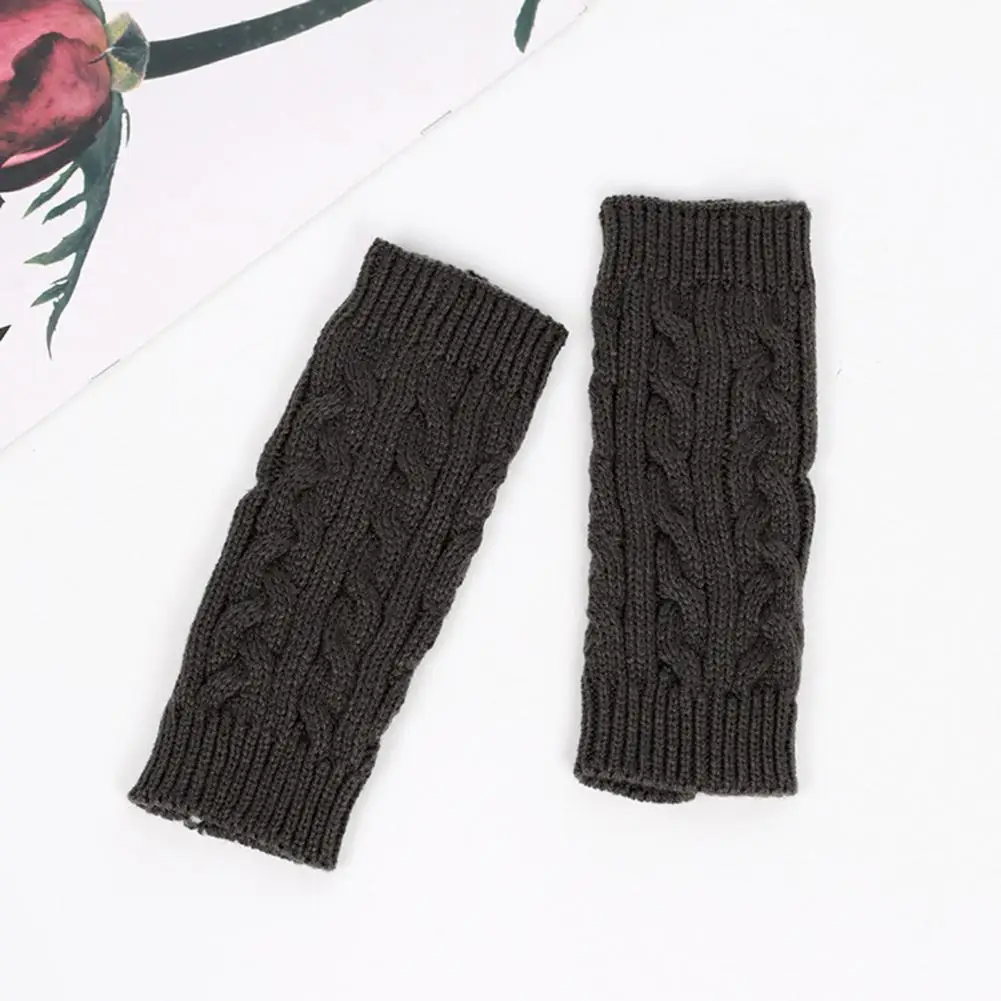 Versatile Arm Covers for Driving Women’s Ribbed Wrist Warmers Stretchy Cable Knit Fingerless Gloves Soft for Autumn