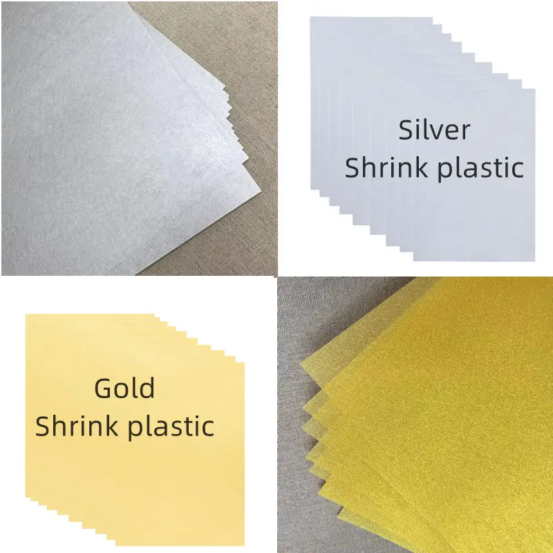 Gold Silber Schrumpfen Kunst Kunststoff leere Blatt schrumpft a4 Papier kreative DIY handgemachte Spaß Handwerk & Geschenke Materialien Zubehör