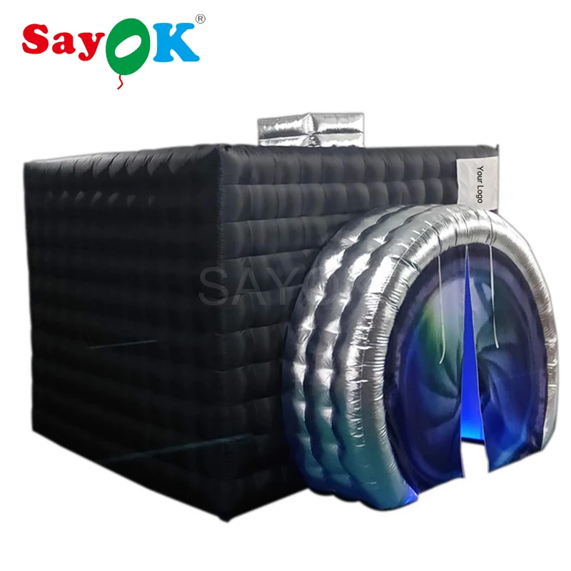 SAYOK Camera Shape Inflatable Photo Booth Inflatable Tent Wedding Photo Booth for Wedding Advertising Party Event (1 Free Logo)