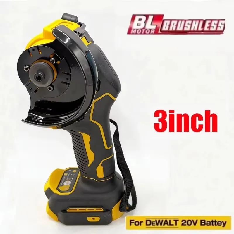 Cordless Angle Grinder 3 Inch Mini Polishing Grinding Machine Electric Cutting Power Tools for DeWALT 20V 18V Battery