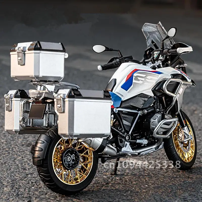 1/9 R1250 GS ADV Alloy Racing Motorcycle Diecasts Street Sports Motorcycle Model Simulation With Light Collection Kids Toys Gift