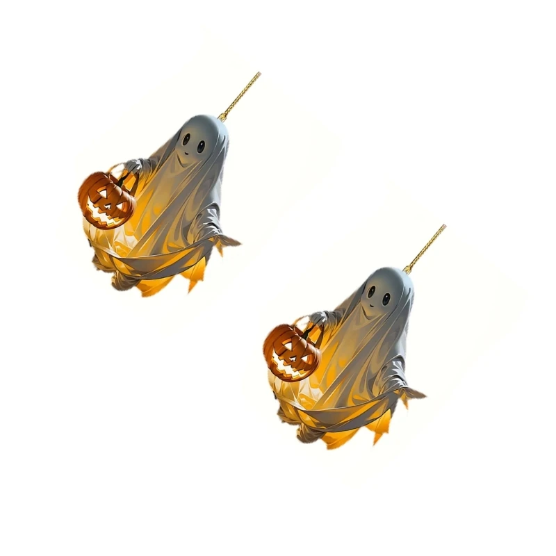 Ghostly Pumpkin Acrylic Ornament Christmas Tree Decoration for Festive Parties J0MC
