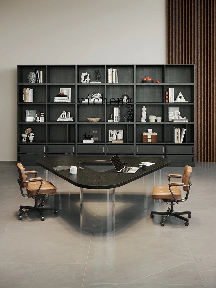 

LX Solid Wood Bookshelf Floor-standing Storage Rack Integrated Whole Wall Storage Cabinet