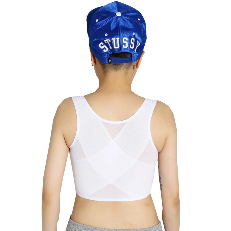 HaleyChan Sommer frauen Brust Binder Tomboy Trans Lesben Flache Dünne Elastische Band Zip Up Crop Top Korsett Verbindlich Minimizer