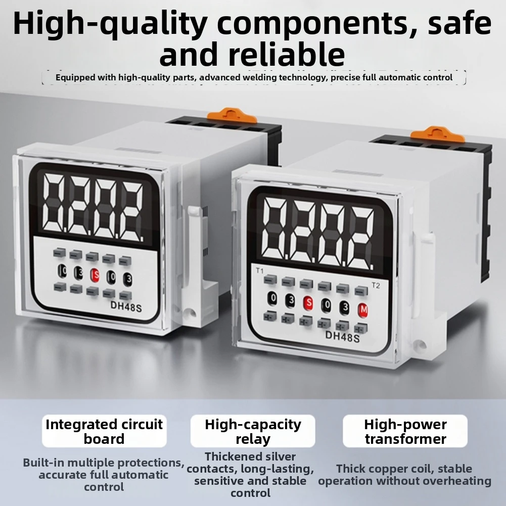 1pc Digital Timer Relay 0.01S-99Hours Infinite Cycle Delay Control With Power Outage For Electrical Equipment