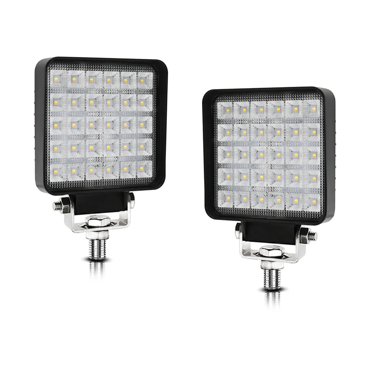 4 Inch Square LED Work Light, 2PCS 90W Flood Lamp for Offroad Heavy Equipment Vehicles Truck Tractor Cart Boat ATV UTV