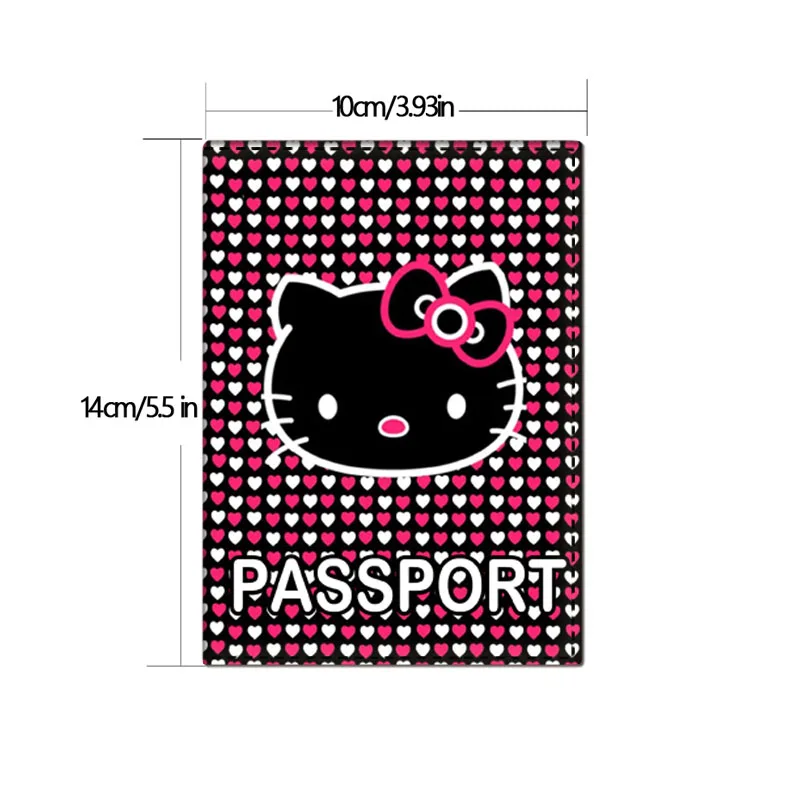 Cartoon Sanrio Hello Kitty Paspoorthoes Houder Vrouwen Zakelijk Pu Lederen Bankkaart Opslag Portemonnee Reisaccessoires