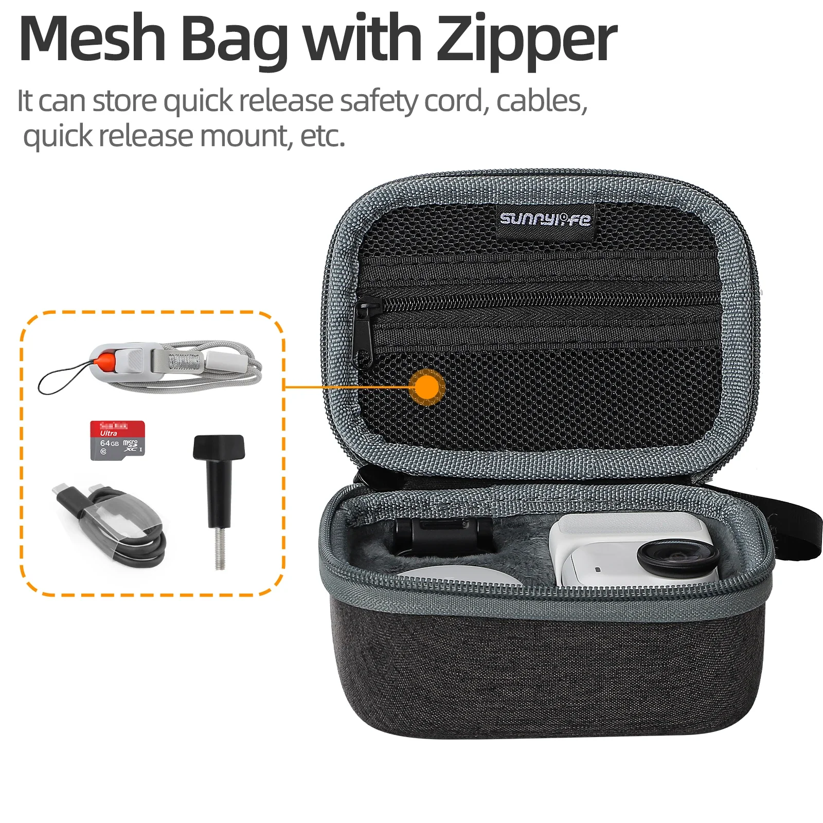 حقيبة حمل لـ Insta360 GO Ultra، حقيبة تخزين صغيرة، مجموعة قياسية، صندوق حماية مضاد للسقوط مع ملحقات كاميرا حلقة تسلق #5