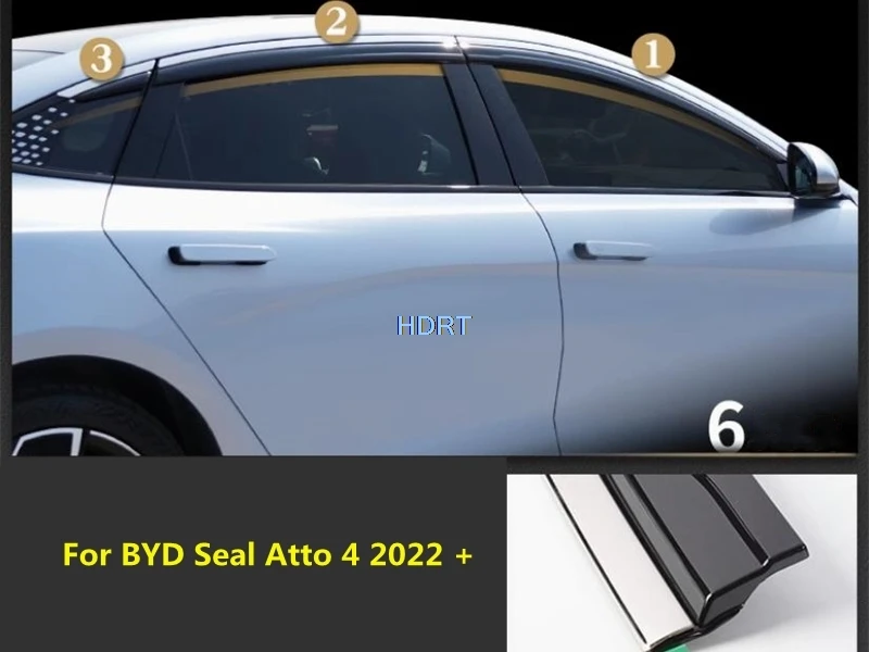 Car Styling Window Sun Rain Screen Shade Visor Weather Shield Shelter Sticker Exterior Accessories For BYD Seal Atto 4 2022 +