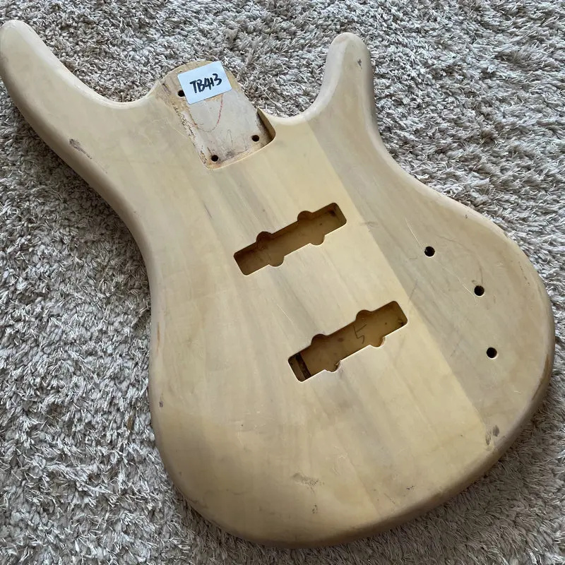 4 Strings Bass Guitar Body Solid Basswood Natural Unfinished Guitar Replacement PartsTB413