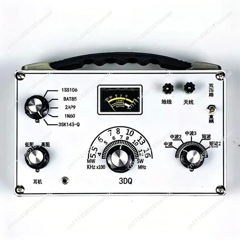 Medium and Short Wave Ore Radio Five-segment Adjustable, White Panel, 3DQ Diode Adjustable