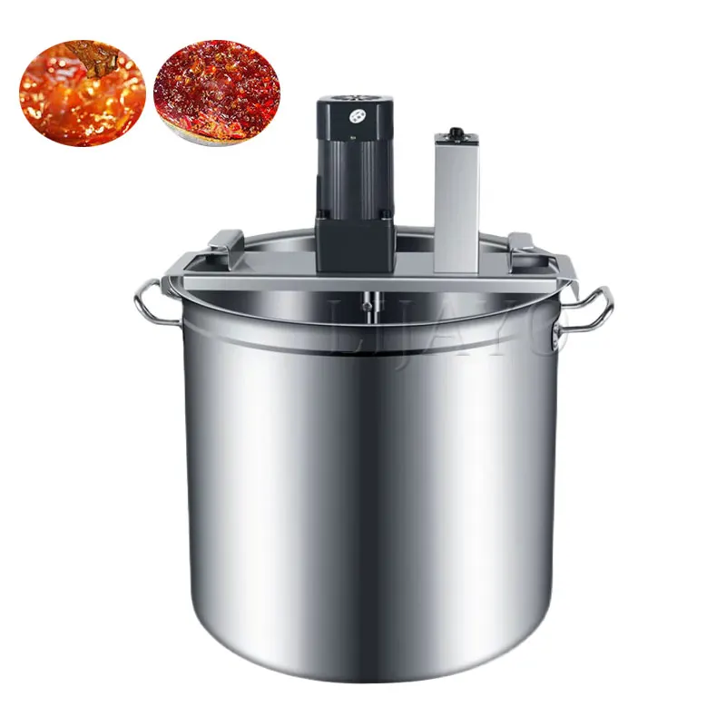 Automatic Sweet Pepper Spicy Paste Black Chili Sauce Frying Machine Food Cooking Pot With Mixer